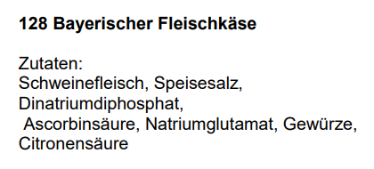 Bayerischer Fleischkäse, Stück