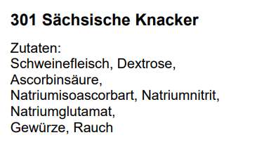 Sächsische Knacker  (1 Paar / ca. 200g)